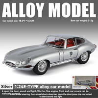 Moulé sous pression à l'échelle 1:24 ancien modèle de voiture XF XJ de type E lumières sonores portes de retrait Construction en métal pile bouton jouet à piles