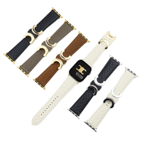 Bracelet de remplacement professionnel en cuir avec fermoir double C pour montre connectée, 6 couleurs