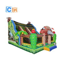 Toboggan aquatique détachable d'enfants gonflables extérieurs commerciaux de terrain de jeu tropical à vendre la partie sautant le toboggan gonflable de château