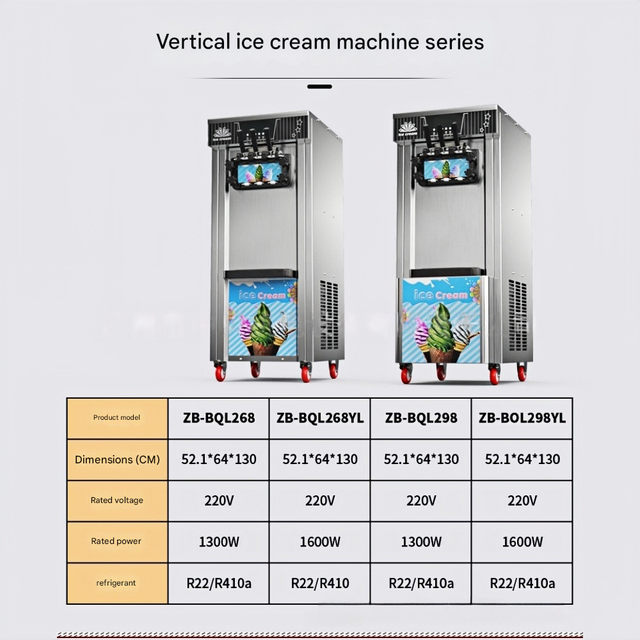Portable Ice Cream Machine with Cart Small Mobile Soft Serve Yogurt Cart for Street Food Vendors Events Party Stainless Steel