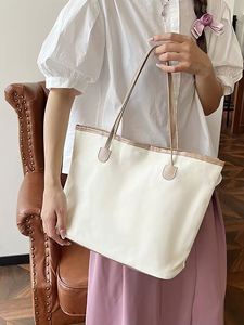Large Capacity Canvas Tote <b>Bag</b> Lightweight Versatile Minimalist Shoulder <b>Bag</b> <b>for</b> Work Commute - Product Image 5