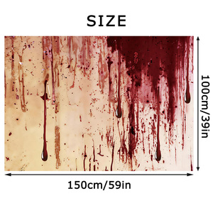 Sfondo Halloween Sanguinoso, Spaventoso Sfondo con Sangue che Gocciola, Banner per Festa Horror di Halloween, Accessori per Studio Fotografico - Product Image 1