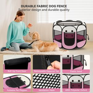 CHUUYU PET parc pour animaux de compagnie intérieur petits chiens chats tente Portable Pop Up chien chenil parc avec étui de transport pour chiens chats lapins - Product Image 4