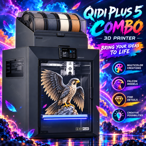 เครื่องพิมพ์สามมิติ QIDI Plus5 Combo Enclosed FDM พร้อมกล่อง QIDI รองรับการพิมพ์หลายสี ขนาดใหญ่ 320x320x300 มม. - Product Image 1