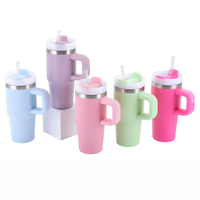 Gobelet en acier inoxydable à double paroi de 14oz, tasse de voyage isolée sous vide sans BPA avec poignée pour boissons chaudes/froides, logo personnalisé