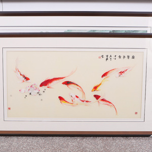 Peinture brodée de Suzhou, série Richesse Abondante, produit fini rectangulaire, décoration murale pour la maison, Nouvel An chinois - Product Image 1