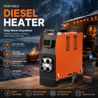 Chauffage diesel portable de haute qualité 8KW 12V 24V 220V avec écran LCD et contrôle par application Bluetooth pour camion, camping-car et camping