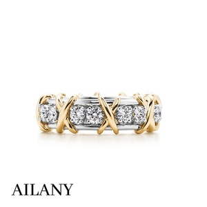 Schmuck Labor-Gezüchteter Diamant Platin 18K Massivgold Zweifarbig Breit mit Rundem Brillantschliff Modische Ringe - Product Image 6