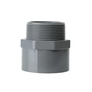 Adaptor laki-laki DIN UPVC Adaptor PVC berulir Plastik Fitting pipa pasokan air plastik PVC Adaptor laki-laki