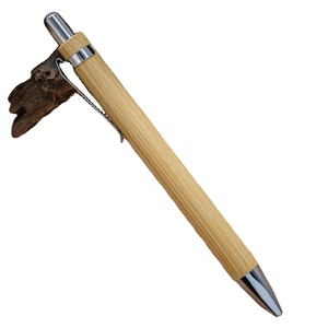 Custom 1mm Sustainable Writing Eco-Friendly <b>Bamboo</b> Pens, Wooden Retractable Ballpoint Pen - Product Image 4