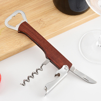 Décapsuleur en bois et métal Lulin, nouveau design, personnalisable avec logo imprimé, poignée tournante, décapsuleur à vin vierge gravé au laser