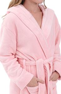 De luxe en peluche polyester violet <span class=keywords><strong>polaire</strong></span> <span class=keywords><strong>peignoirs</strong></span> en microfibre <span class=keywords><strong>polaire</strong></span> peignoir à capuche femmes <span class=keywords><strong>peignoirs</strong></span> - Product Image 2
