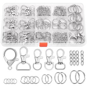 Metal Keychain Craft Supplies Including Key Chain Clips Lanyard Snap Hooks Jump for Chain Making Purse Making Lanyard Making - Product Image 1