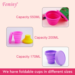 550ML Microwavable <span class=keywords><strong>Menstrual</strong></span> Productos sostenibles <span class=keywords><strong>Copa</strong></span> <span class=keywords><strong>Menstrual</strong></span> Esterilizadores Taza plegable de silicona resistente al calor - Product Image 5