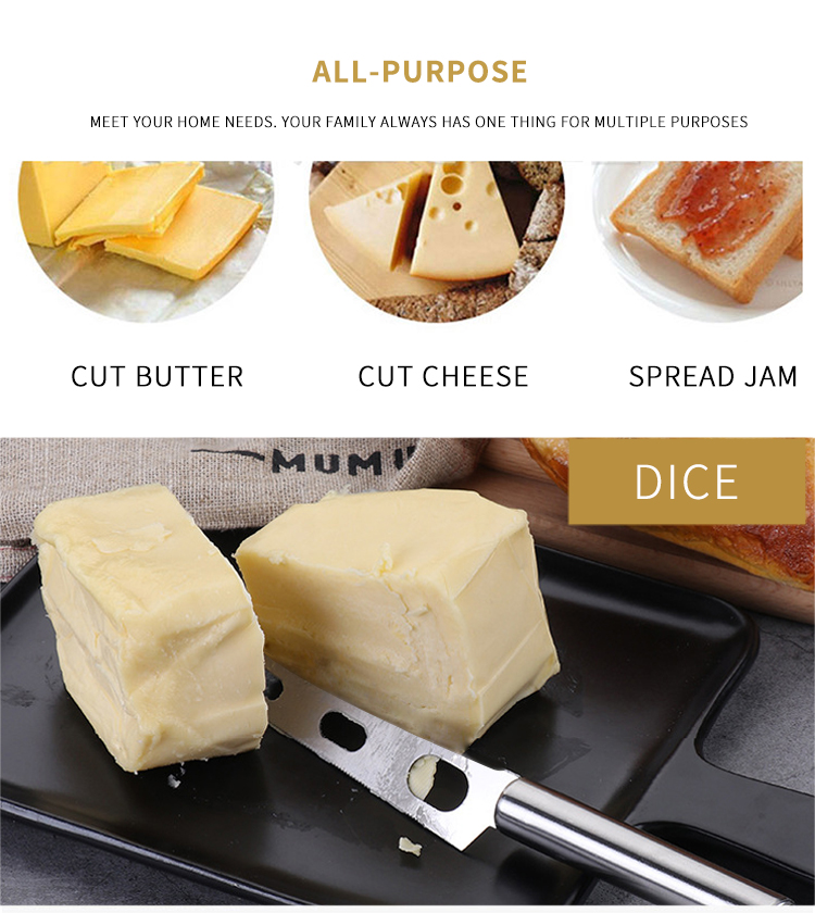 Best Seller High Quality Butter Knife & Fork Kitchen Tools Cheese Slicer Cutter Multi-function Stainless Steel Cheese Knife