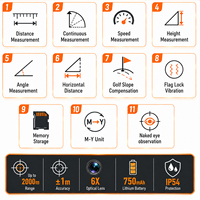 Télémètre laser de chasse et de golf INORM 1500m, grossissement 6X, précision 1m, batterie 750mAh, compensation de pente, fonction Pin Lock, vibration, logo personnalisé