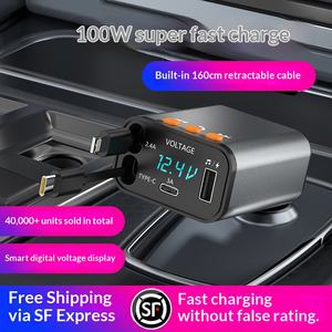 شاحن سيارة جديد عبر الحدود من نوع PD-C مع مشغل MP3 وشحن سريع للمكالمات وشاشة رقمية بقوة 50 واط - Product Image 5