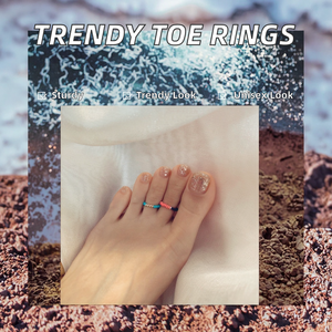 Shescity Gold Plated Alloy Durable Unisex Trendy Body Jewelry Simple Beads Designer Personalized Toe <b>Ring</b> <b>Set</b> Engagement Seaside - Product Image 2