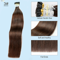 Extensions de cheveux humains brésiliens Remy vierges de haute qualité, double trame, double tirage, avec micro-anneaux et micro-perles, pour femmes