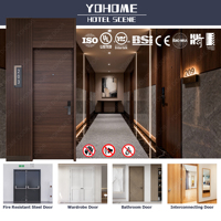 Puerta Interior Moderna Europea de Estilo Simple, Precolgada, de Panel Único, para Hoteles, Apartamentos y Habitaciones, Puerta Interior Ignífuga para Reino Unido