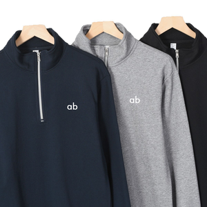 Neuer Herren 100% Baumwolle Gestrickter Viertelreißverschluss-Pullover für Männer und Frauen, Geeignet für Freizeit- und Aktivkleidung Locker Sitzender Pullover - Product Image 1