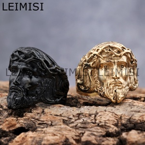Hiphop in acciaio inox oro Catholic crucifio gesus cristo anelli Christian protezione gioielli per gli uomini delle donne - Product Image 2