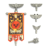 Étoile militaire Mini soldat Figure 40k noir templier Empire guerre drapeau étoile guerrier guerre arme bloc de construction briques jouet