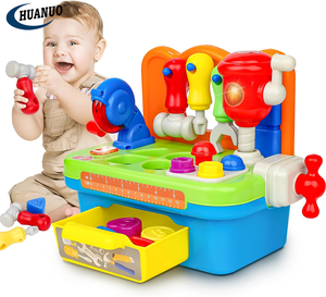 Ingénieur Outil d'apprentissage <span class=keywords><strong>musical</strong></span> multifonctionnel Établi pour enfants <span class=keywords><strong>Atelier</strong></span> avec trieur de formes Sons et lumières interactifs - Product Image 1