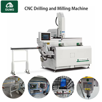 OUWO Nouvelle Conception Machine de Perçage et de Fraisage CNC 1200mm pour Profilés en Aluminium avec Broche Électrique, Équipement de Fabrication de Fenêtres