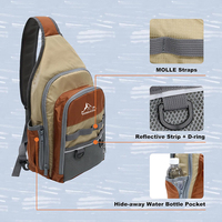 Sac de pêche à bandoulière léger, robuste, résistant à l'eau, confortable, ergonomique, polyvalent, 16L, en polyester double couche, grande capacité