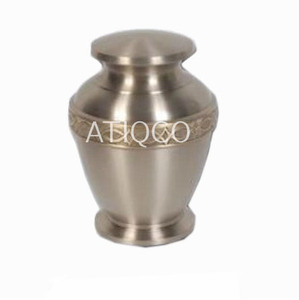 Top Selling Solid Aluminum Metal Cremation Funeral Urn Attractive Iron Brass & Copper <b>Jar</b> Smart Pink Color Iron Top for Adults - Product Image 4