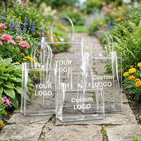 Sac de voyage transparent en PVC JOYSUN, sac cosmétique, sac de shopping, logo personnalisé, grand sac transparent en PVC, sac cadeau