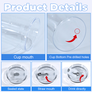 Thiết Kế Mới 18Oz Snowglobe Cá Nhân Pre-Khoan Nhựa Đôi Tường Cốc Với Rơm Và 2 Trong 1 Nắp - Product Image 2