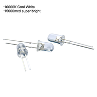 Diode LED blanc froid 5 mm T-1 3/4 à montage traversant 12000-15000 mcd 9000-12000 K 80 mW 25 mA Lampe indicatrice