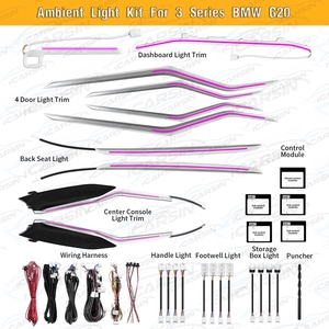 Upgrade-Kit für Ambientebeleuchtung mit 10 Farben und Bildschirmsteuerung für BMW 3er G20 2023 M340i 330i 320i Innenraumlicht Zubehör - Product Image 2