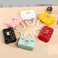 2026 Mini Pendentif de Sac Kawaii en Gelée Diamantée pour Sac à Main, avec Poignée en Perles et Chaîne Dorée, pour Sac Bandoulière Femme