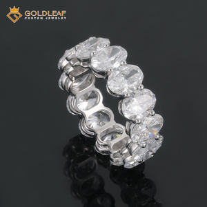 Bague de fiançailles de luxe personnalisée en or 18k 14k 10k avec diamant de laboratoire IGI 5-10 carats, ovale VVS VS DEF, Goldleafgem - Product Image 2