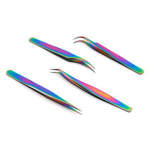 แหนบต่อขนตาโค้งสแตนเลสสตีล เครื่องมือความแม่นยำสูงสำหรับติดขนตาปลอม - Product Image 3