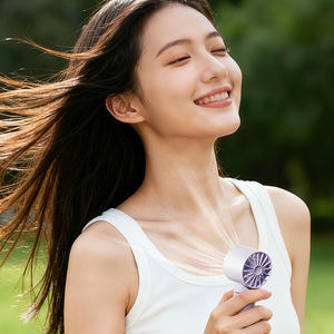 Ventilateur portable USB rechargeable personnalisé OEM 2000 mAh, mini ventilateur électrique personnel turbo à suspendre ou de poche - Product Image 6