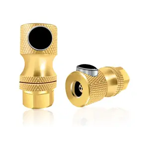 Khóa không khí Chuck, khóa trên không khí Chuck với 1/4fnpt, đóng cửa dòng chảy Brass không khí Chuck cho lốp xe (Gói 2)