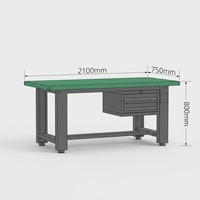 Banc de travail mobile robuste en acier inoxydable moderne avec tiroirs à outils multifonctionnels pour l'inspection en atelier