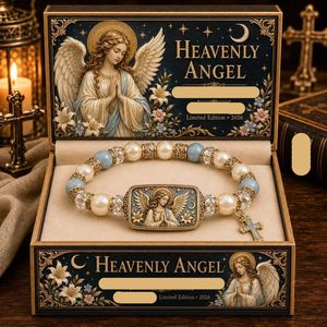 Bracciale con perline Faith da donna, con ciondolo a croce e dettaglio a barra in calcedonio 'Re dei Re', gioiello da polso religioso per uso quotidiano - Product Image 4