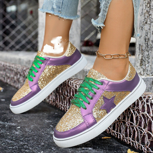 Baskets plates dégradées rétro pour femmes, de haute qualité, en dentelle, antidérapantes, baskets de créateur tendance, nouvelles chaussures plates pour la marche 2026 - Product Image 3