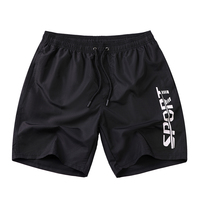 Short de plage pour homme à séchage rapide, imperméable, motif lettres orange imprimé numérique, motif requin tendance, 100% polyester, couleur pêche