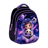 Ensemble de sacs d'école OEM personnalisés pour fille, motif astronaute et panda, 3 pièces : sac à dos mignon pour l'école primaire avec boîte à lunch et trousse à crayons