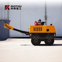 Compacteur à double tambour portatif KOTAI KD005, moteur Changfa, puissance 4 kW, faible coût d'entretien pour le compactage du sol et de l'asphalte