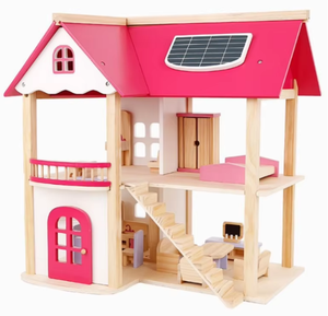 บ้านของเล่นไม้สำหรับเด็กบ้านตุ๊กตา<span class=keywords><strong>สอง</strong></span><span class=keywords><strong>ชั้น</strong></span>แบบ DIY บ้านตุ๊กตาวิลล่าขนาดเล็กพร้อมชุดเฟอร์นิเจอร์ขนาดเล็ก - Product Image 2