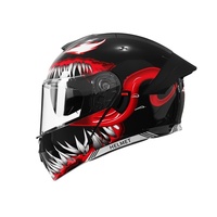 Casque de moto intégral certifié 3C/DOT en ABS pour homme, style Venom, thermique, rabattable, toutes saisons, avec visière transparente