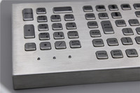 Clavier industriel en métal à 103 touches, disposition personnalisable, interface USB, étanche IP65, construction en acier inoxydable pour