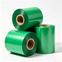 Ruban de transfert thermique vert Haoxuan 80 mm x 450 m de long, ruban couleur pour l'impression d'étiquettes, l'emballage et les étiquettes de produits